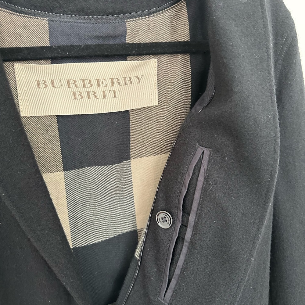 Burberry Brit Black Blazer Wool Blend Size S - Picture 8 of 16